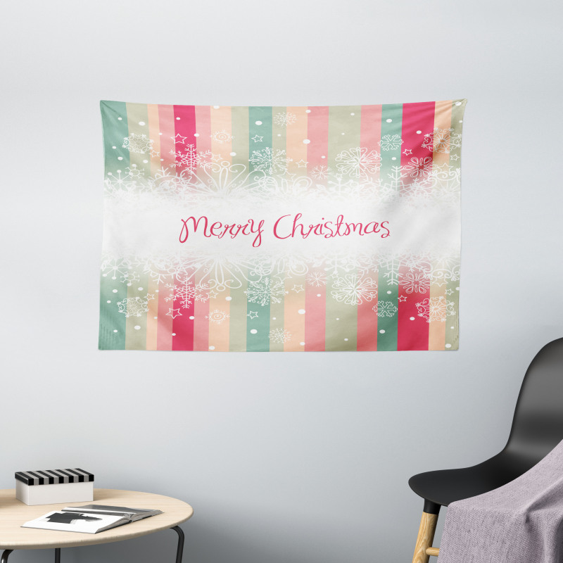 Colorful Stripes Xmas Wide Tapestry