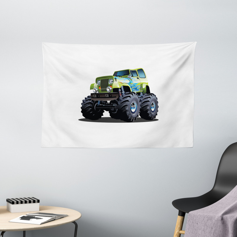 Monster Truck Off Road Wide Tapestry