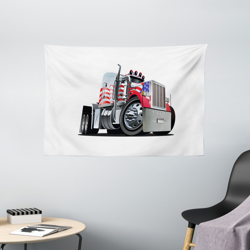 American Flag Motif Hood Wide Tapestry