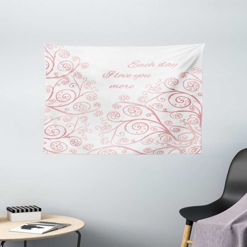 Swirls Love in Spring Wide Tapestry