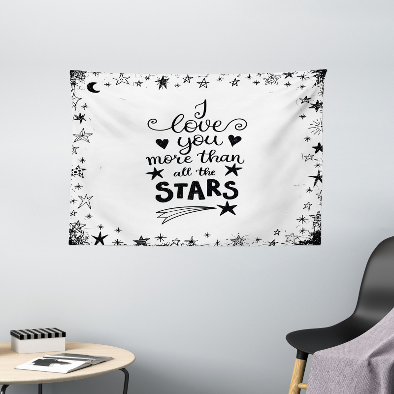Stars for Loved Wide Tapestry