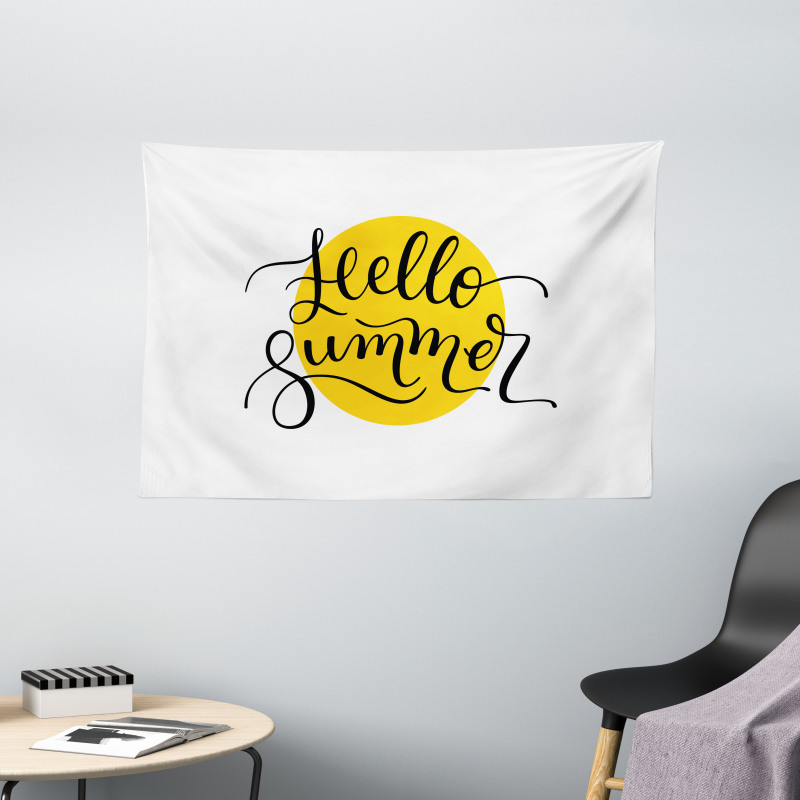 Letters on Yellow Wide Tapestry