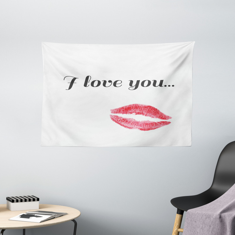 Red Kiss Lipstick Wide Tapestry