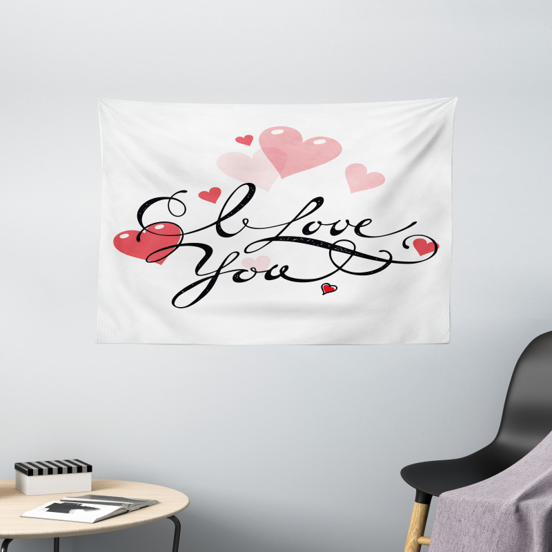 Swirls and Hearts Wide Tapestry