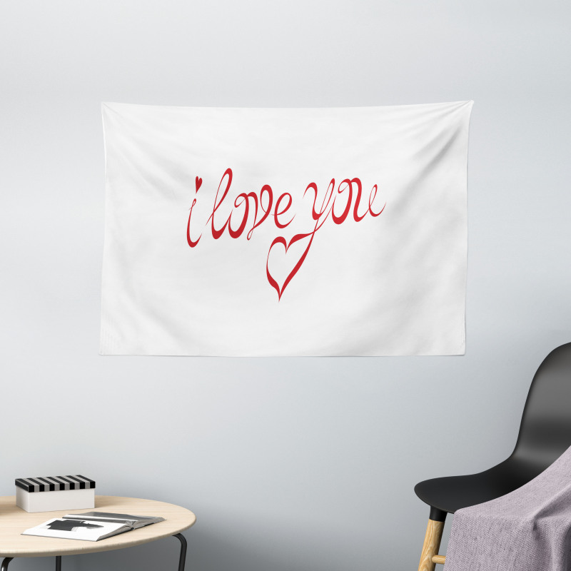 Swirling Font in Red Wide Tapestry