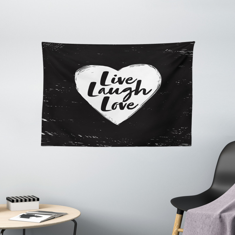 Heart and Words Wide Tapestry