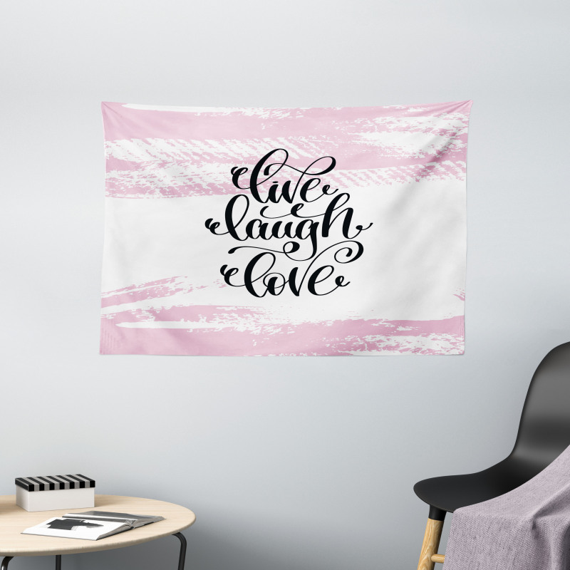 Abstract Pink Tone Wide Tapestry