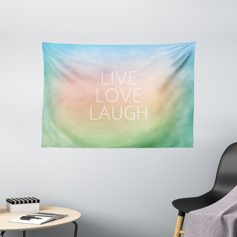 Bokeh Slogan Wide Tapestry