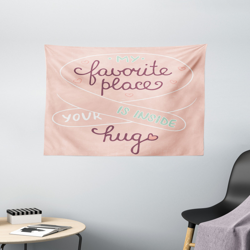 Typography with Soft Color Wide Tapestry