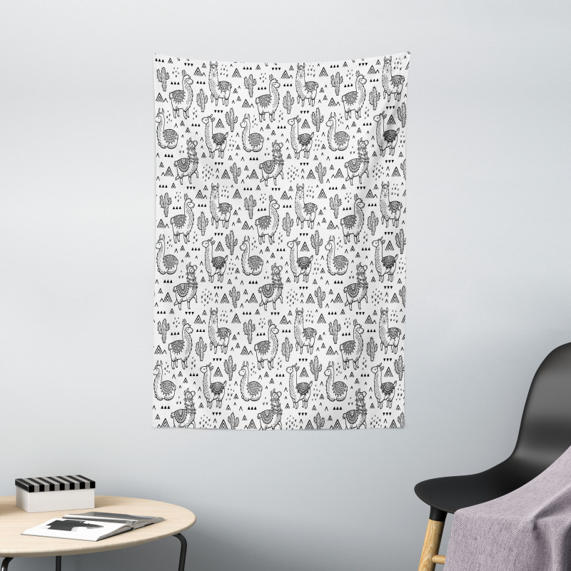 Doodle Alpaca Design Tapestry