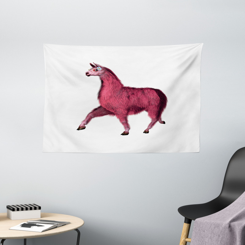 Pink Abstract Animal Wide Tapestry