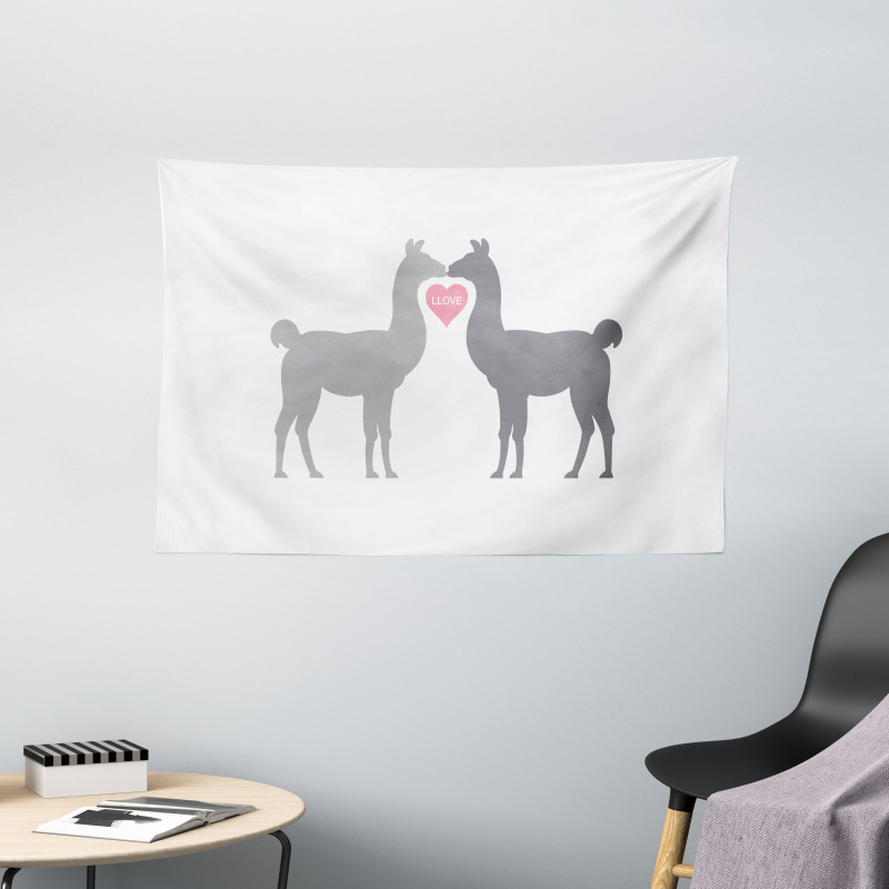 2 Animals in Love Wide Tapestry
