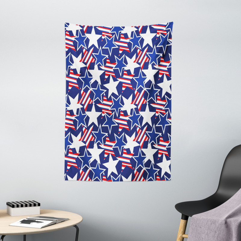 Patriotic American Star Tapestry