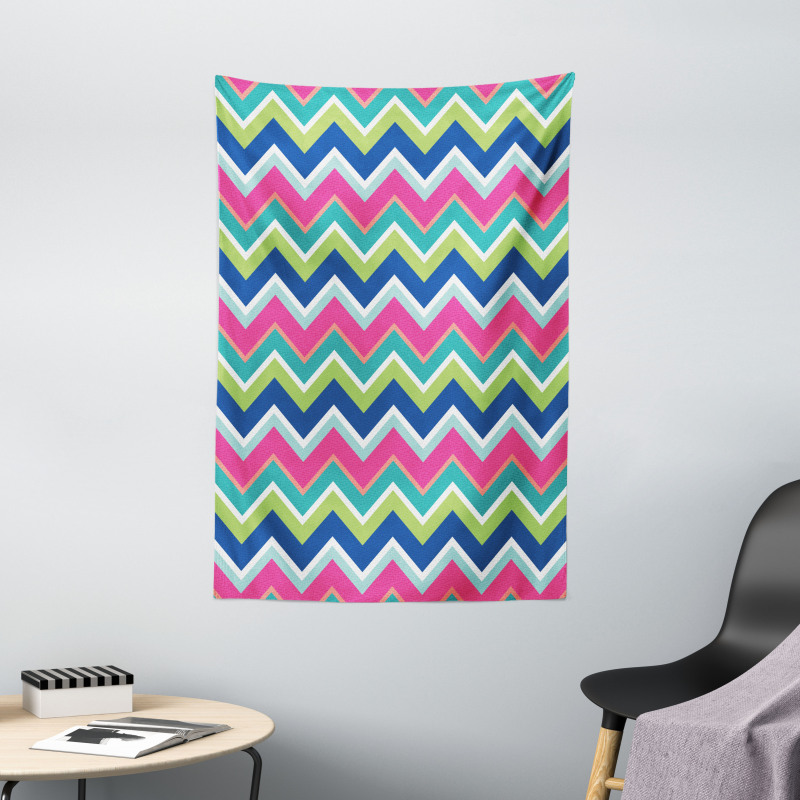 Colorful Chevron Lines Tapestry