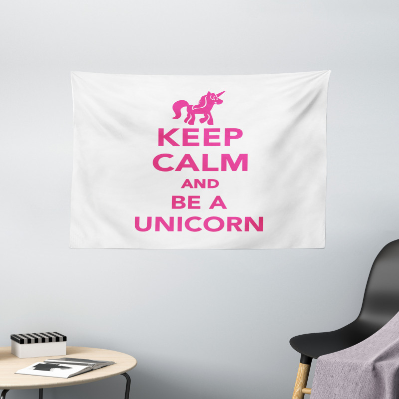 Be a Unicorn Text Wide Tapestry