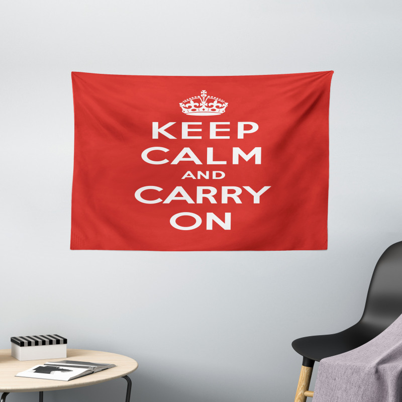 Royal UK Crown Red Wide Tapestry