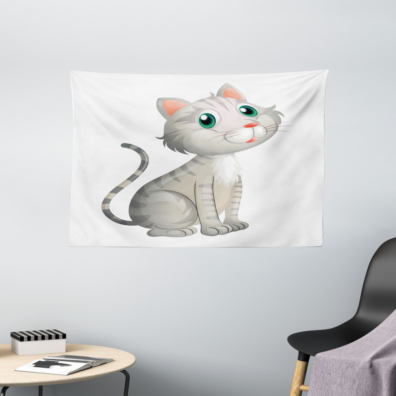 Domestic Cat Pet Wide Tapestry