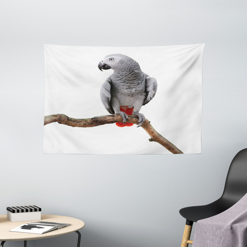 Parrot on a Branch Wide Tapestry