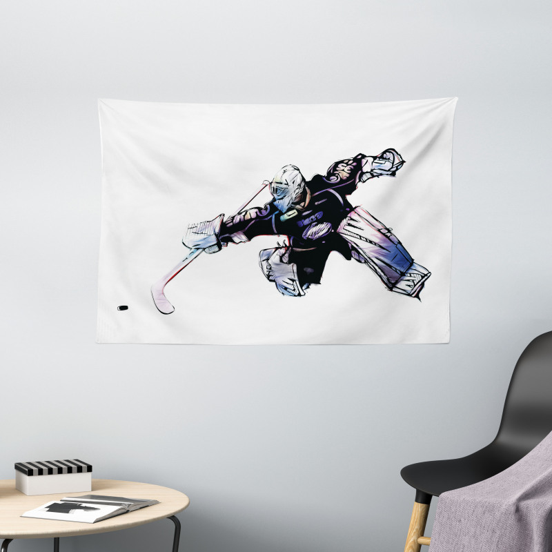 Goalkeeper Playing Game Wide Tapestry