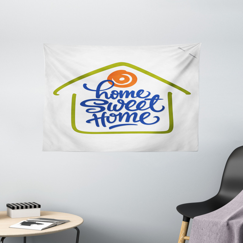 Doodle House Wide Tapestry