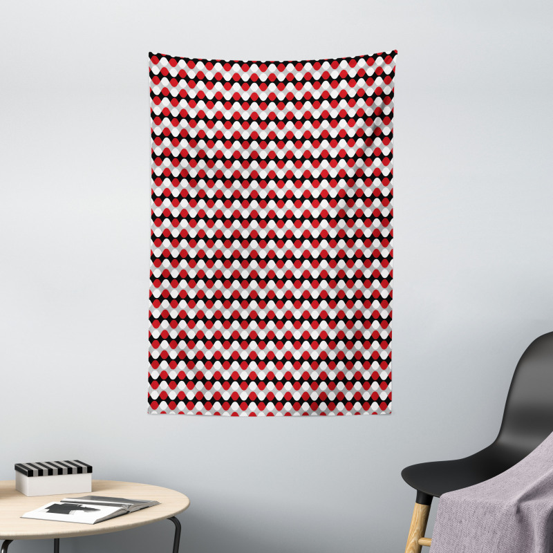 Bicolor Oval Shapes Tapestry