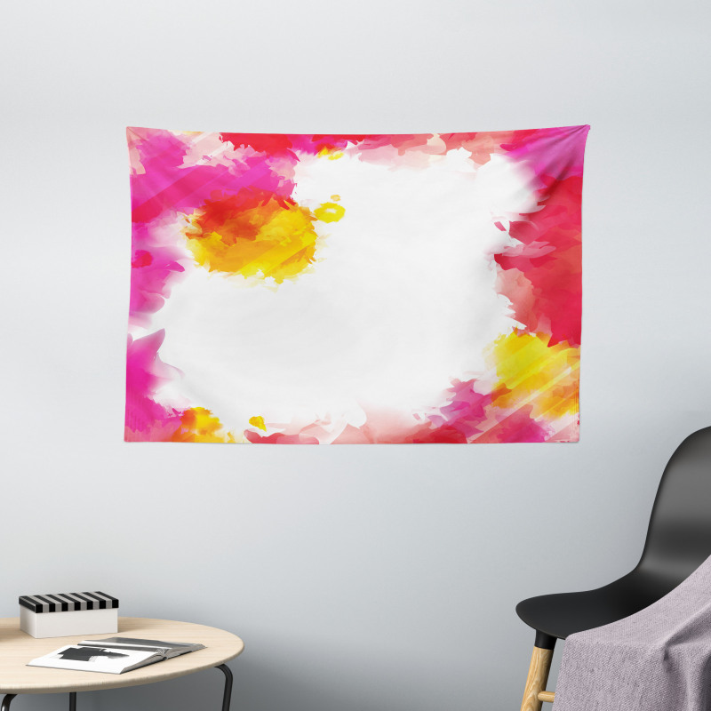 Paint Splashes Art Wide Tapestry