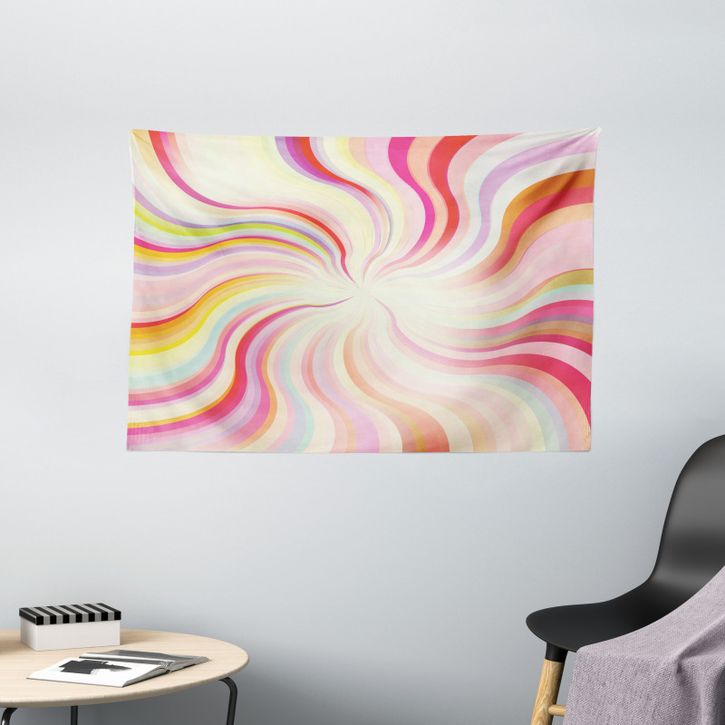 Wavy Lines Sixties Wide Tapestry