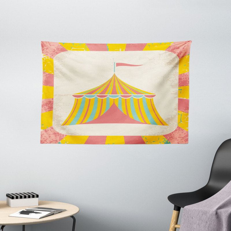 Circus Tent Grunge Wide Tapestry