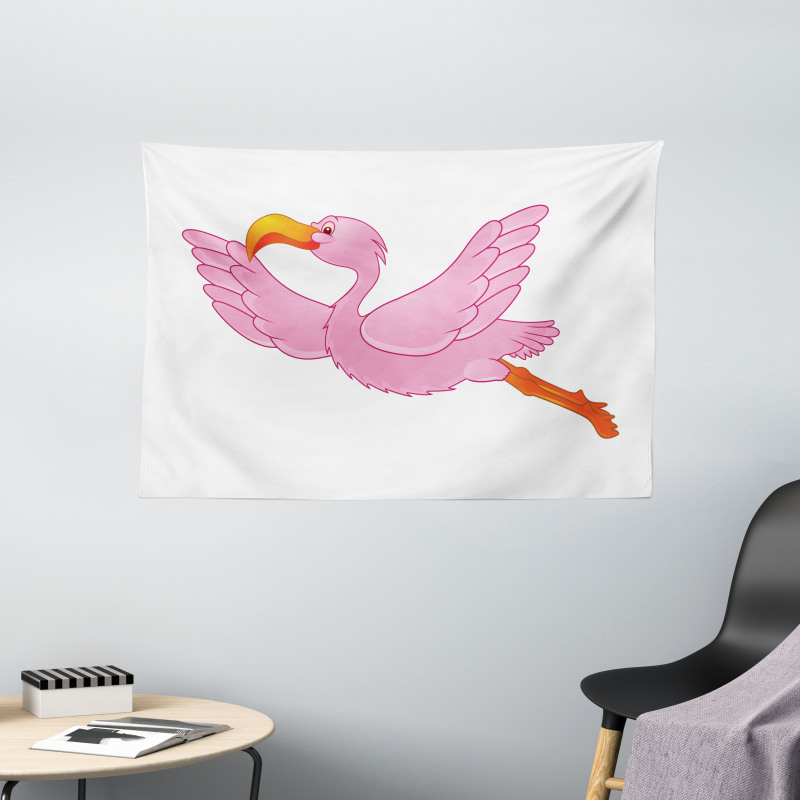 Exotic Flamingo Wide Tapestry