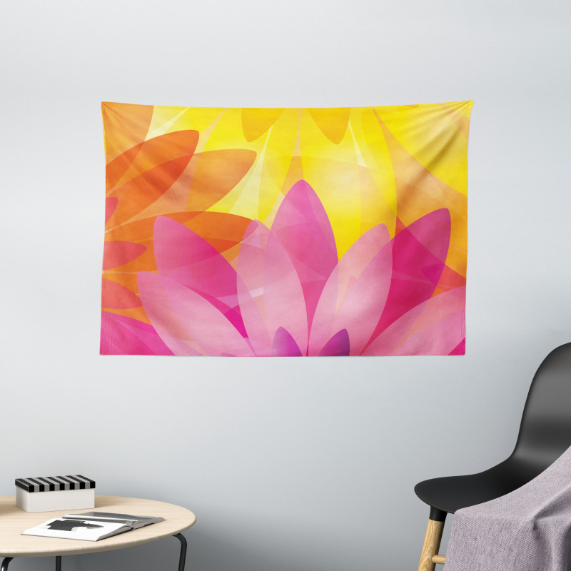 Colorful Flora Wide Tapestry