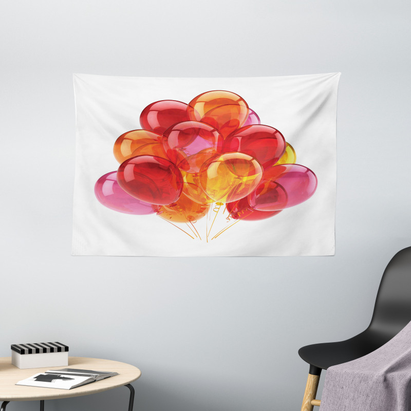 Warm Balloons Wide Tapestry