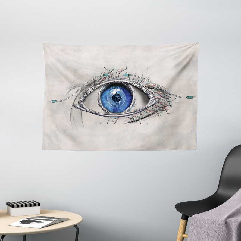 Futuristic Mechanic Sight Wide Tapestry