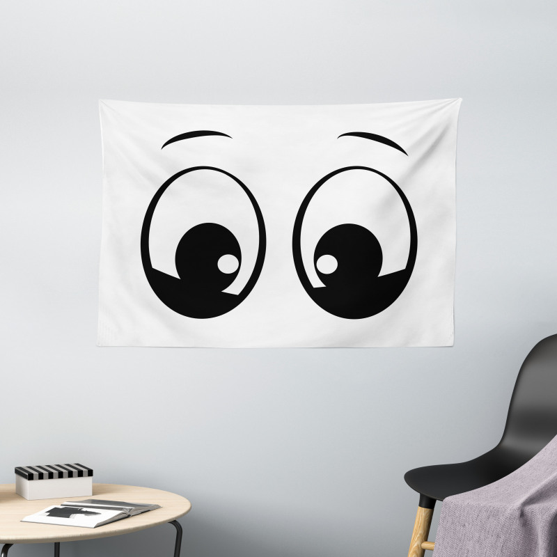 Surprised Cartoon Character Wide Tapestry