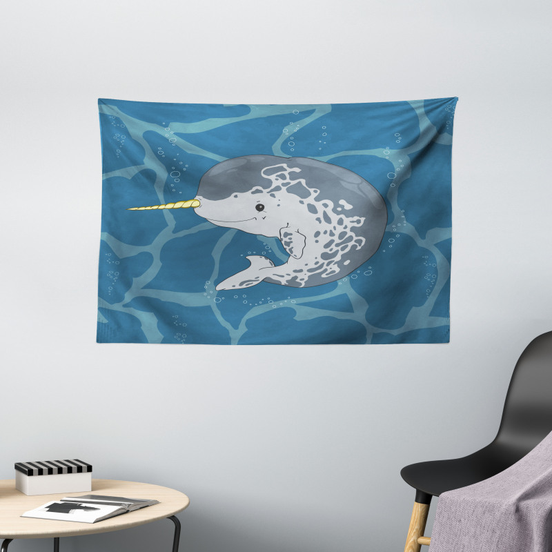 Happy Arctic Mammal Wide Tapestry