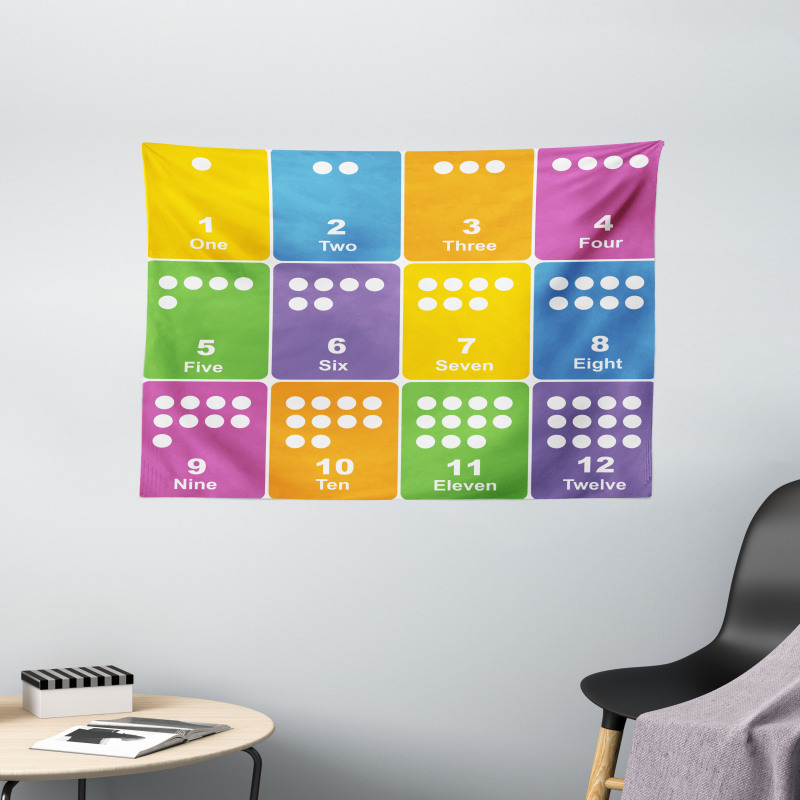 Colorful Numbers Wide Tapestry