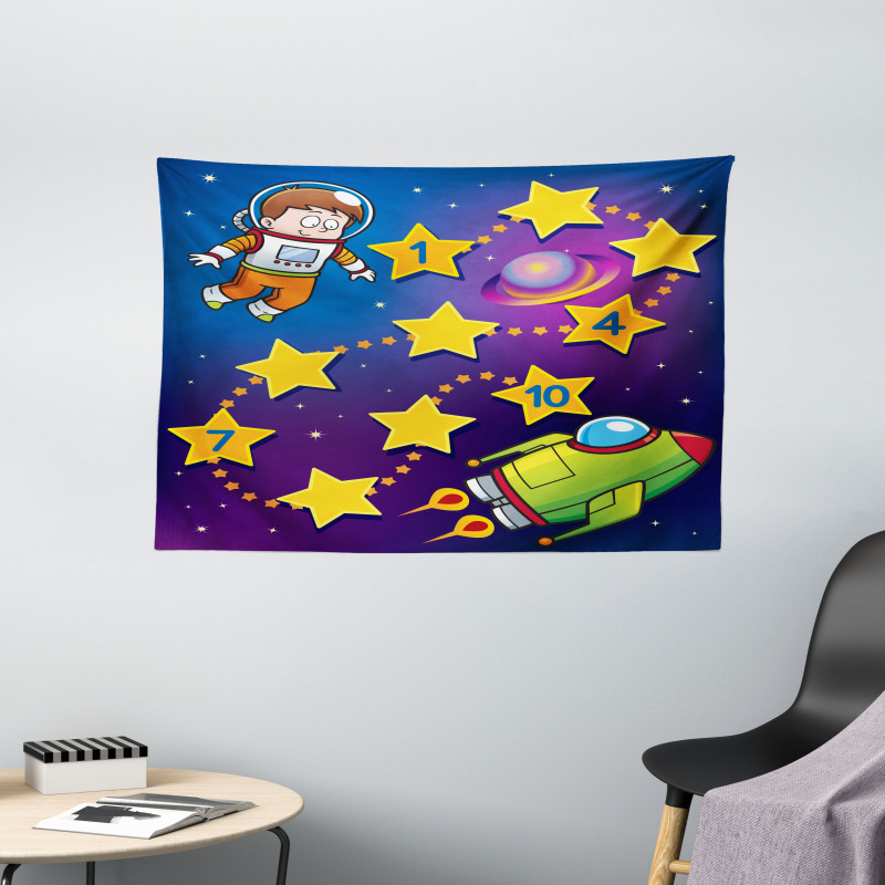 Space Astronaut Wide Tapestry