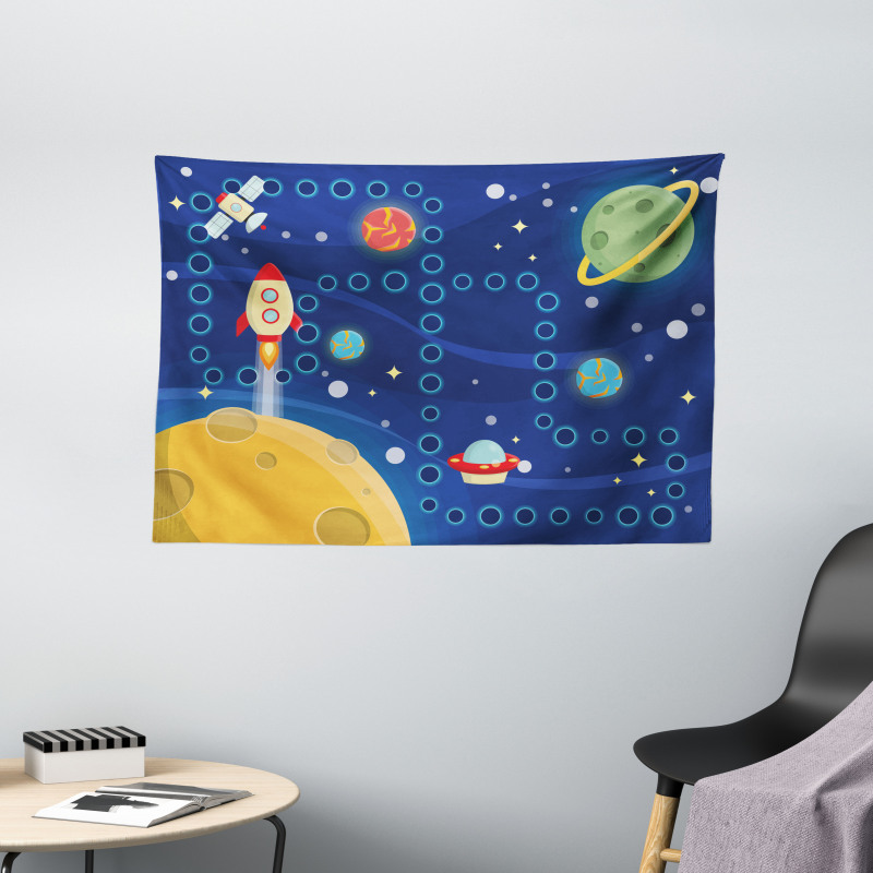Racing in Cosmos Wide Tapestry