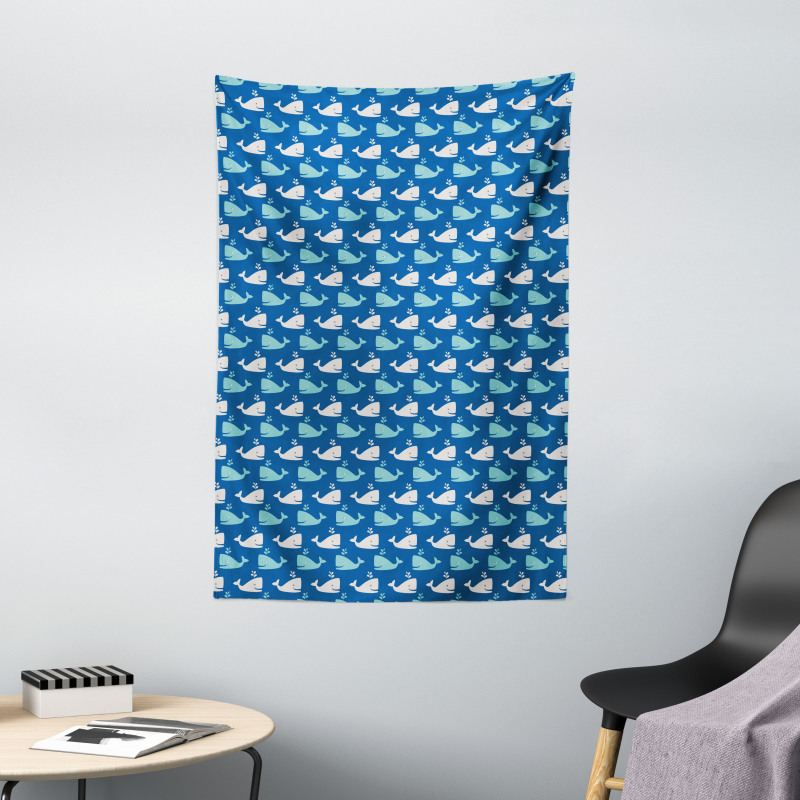 Bicolor Ocean Animals Tapestry