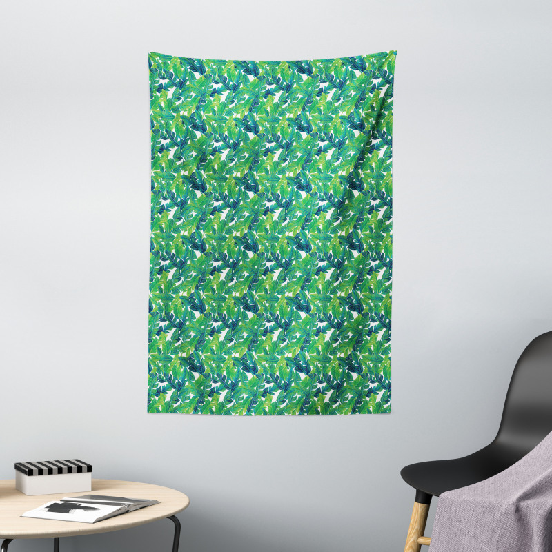 Lush Tropical Leaves Tapestry