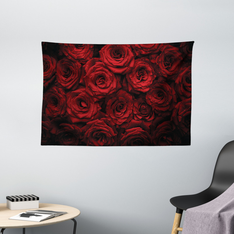 Drops of Blooming Bouquet Wide Tapestry