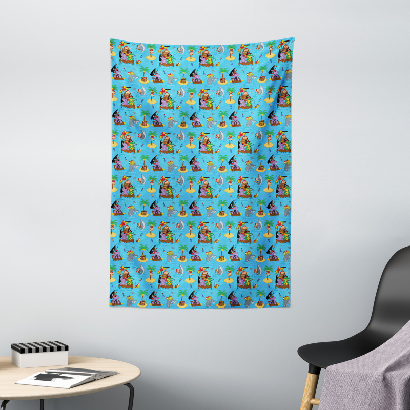 Funny Explorer Animals Tapestry