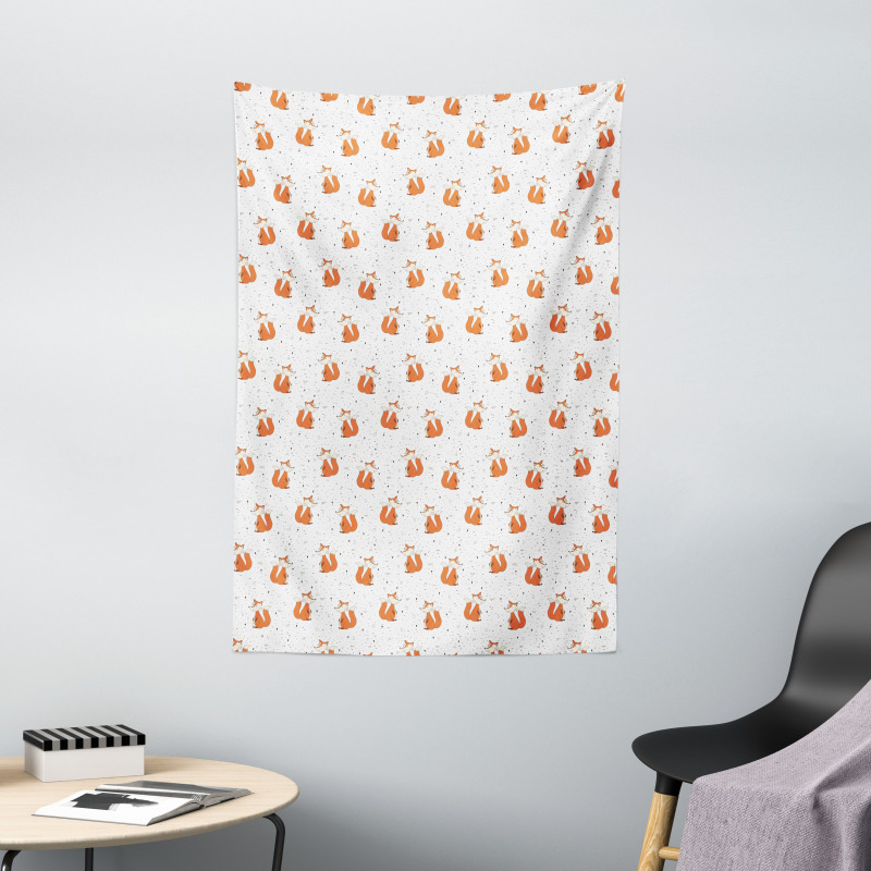 Orange Forest Animal Tapestry