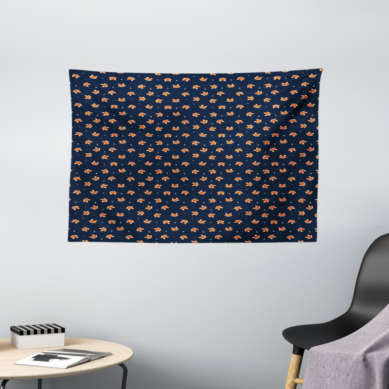 Small Orange Forest Mammal Wide Tapestry