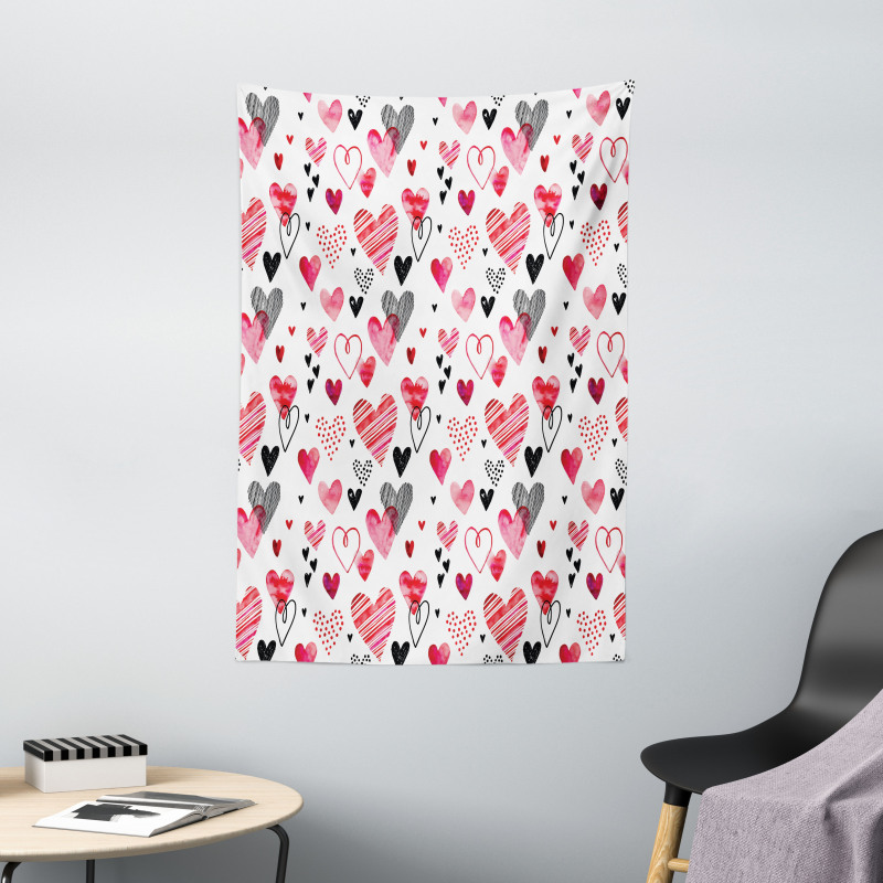 Doodle Heart Designs Tapestry