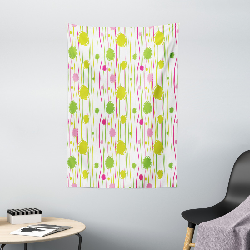 Doodle Stripes Dots Tapestry