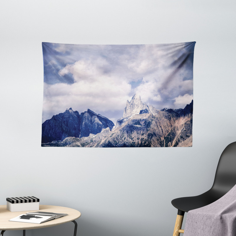 Craggy Peaks Mountains Wide Tapestry