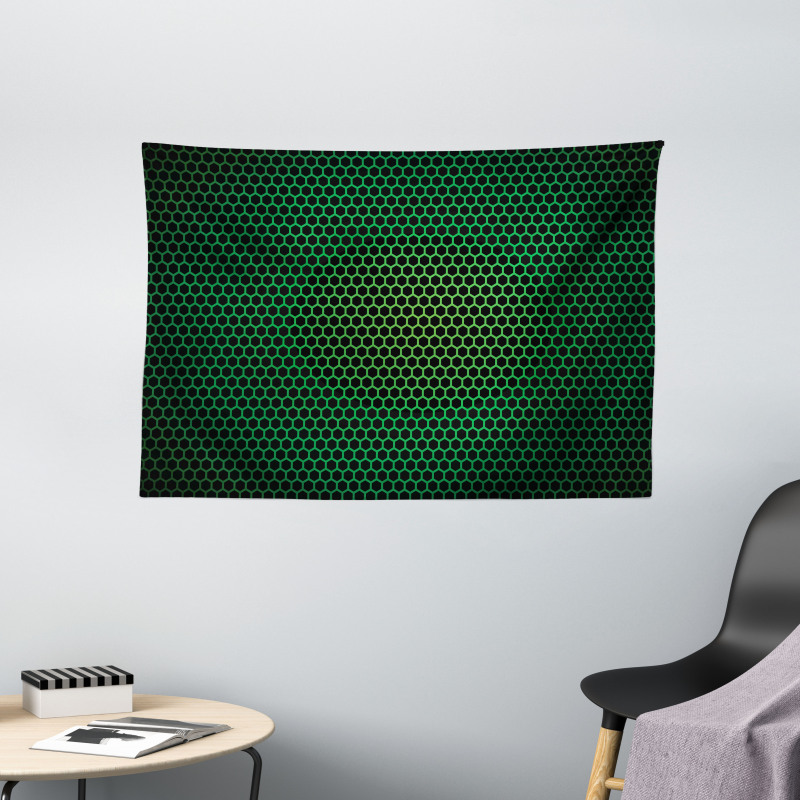 Grid Tile Polygons Wide Tapestry