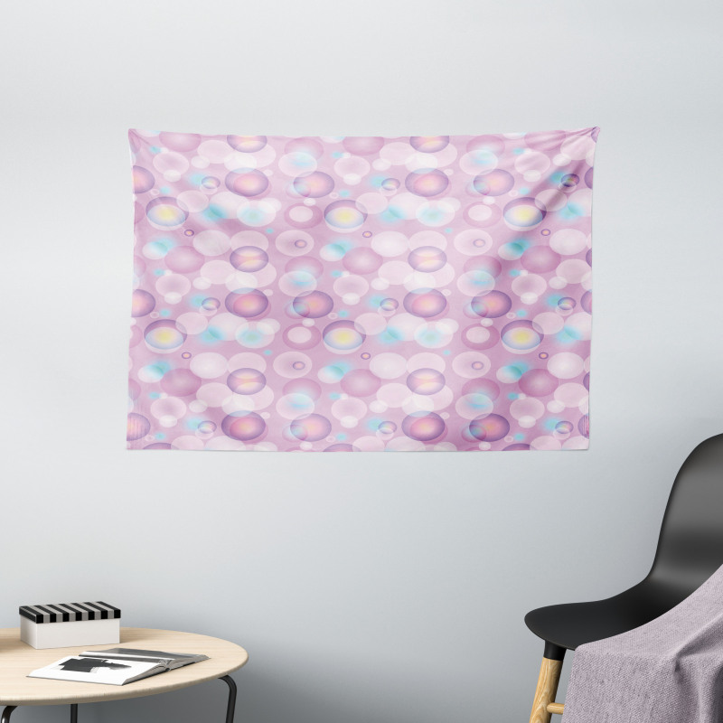 Vibrant Color Bubbles Wide Tapestry