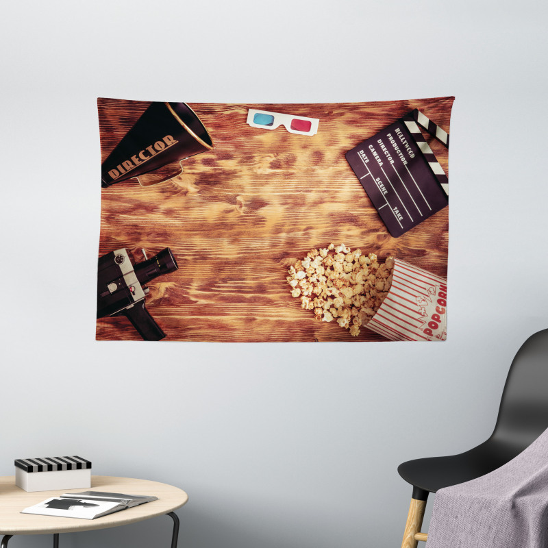 Retro Objects Wide Tapestry