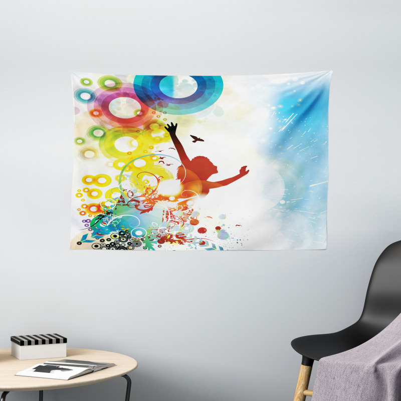 Abstract Woman Wide Tapestry